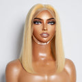 Human Hair 13x4 Lace Frontal Bob Wig #613 Blonde