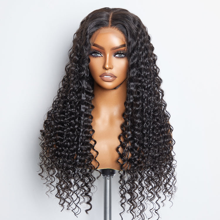 Human Hair 5x5 Glueless Lace Closure Wig Deep Wave