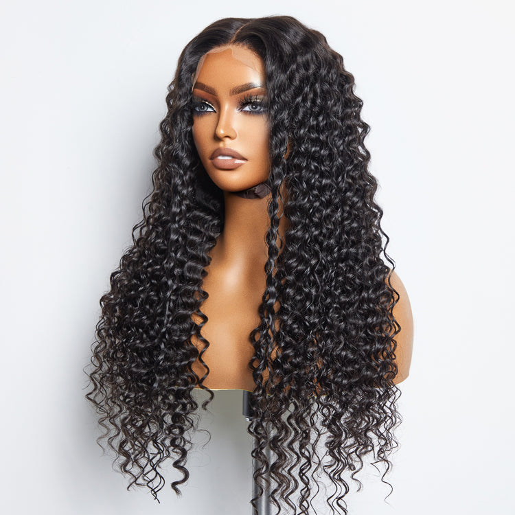 Human Hair 5x5 Glueless Lace Closure Wig Deep Wave