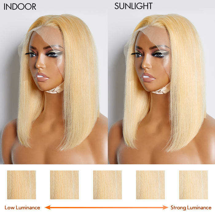 Human Hair 13x4 Lace Frontal Bob Wig #613 Blonde