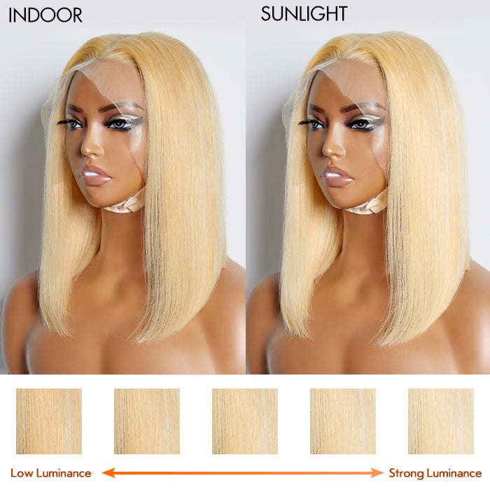 Human Hair 13x4 Lace Frontal Bob Wig #613 Blonde