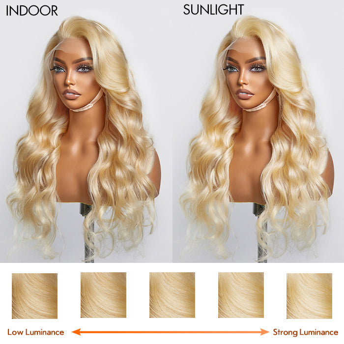 Human Hair 13x4 Lace Frontal Wig #613 Blonde Body Wave