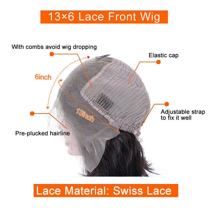 Human Hair 13x6 Glueless Lace Front Wig Body Wave