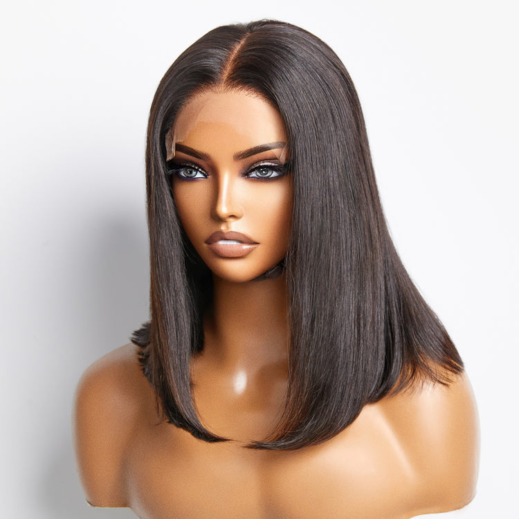 Human Hair 5x5 Glueless Lace Closure Bob Wig Straight