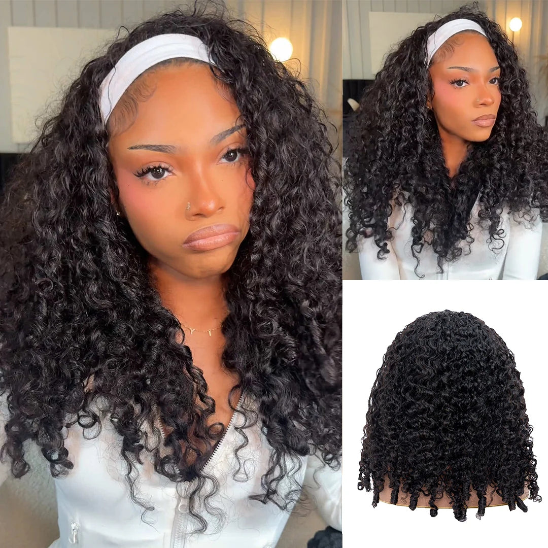 Human Hair Wear and Go Half Wig Burmese Curly