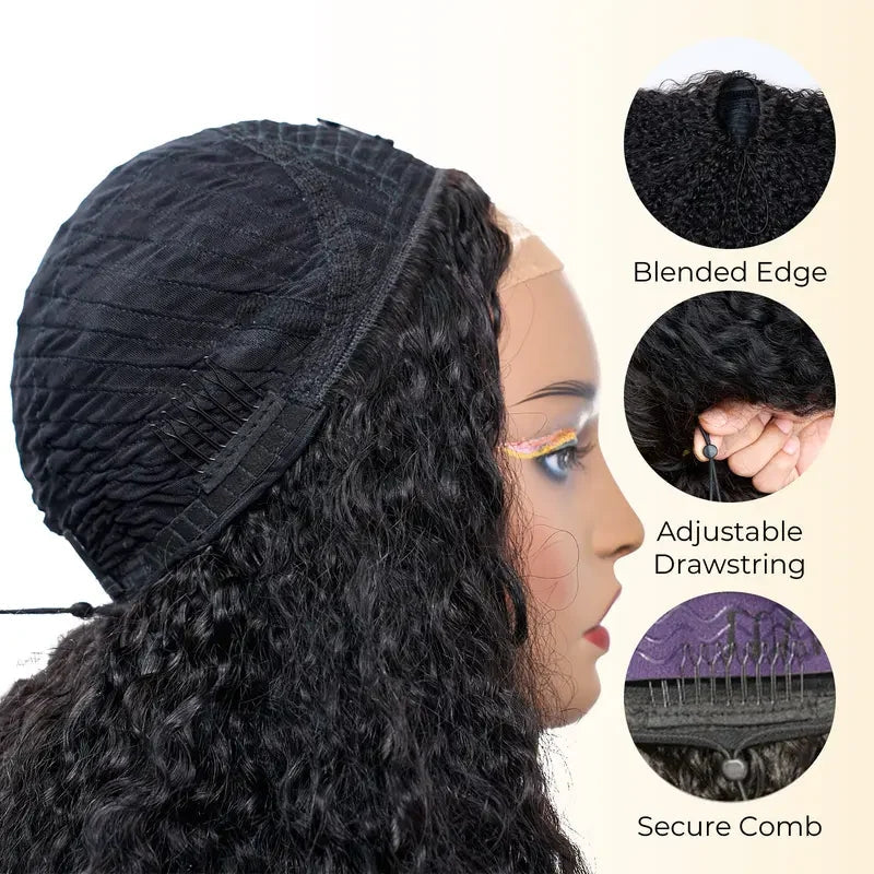 Human Hair Wear and Go Half Wig Burmese Curly