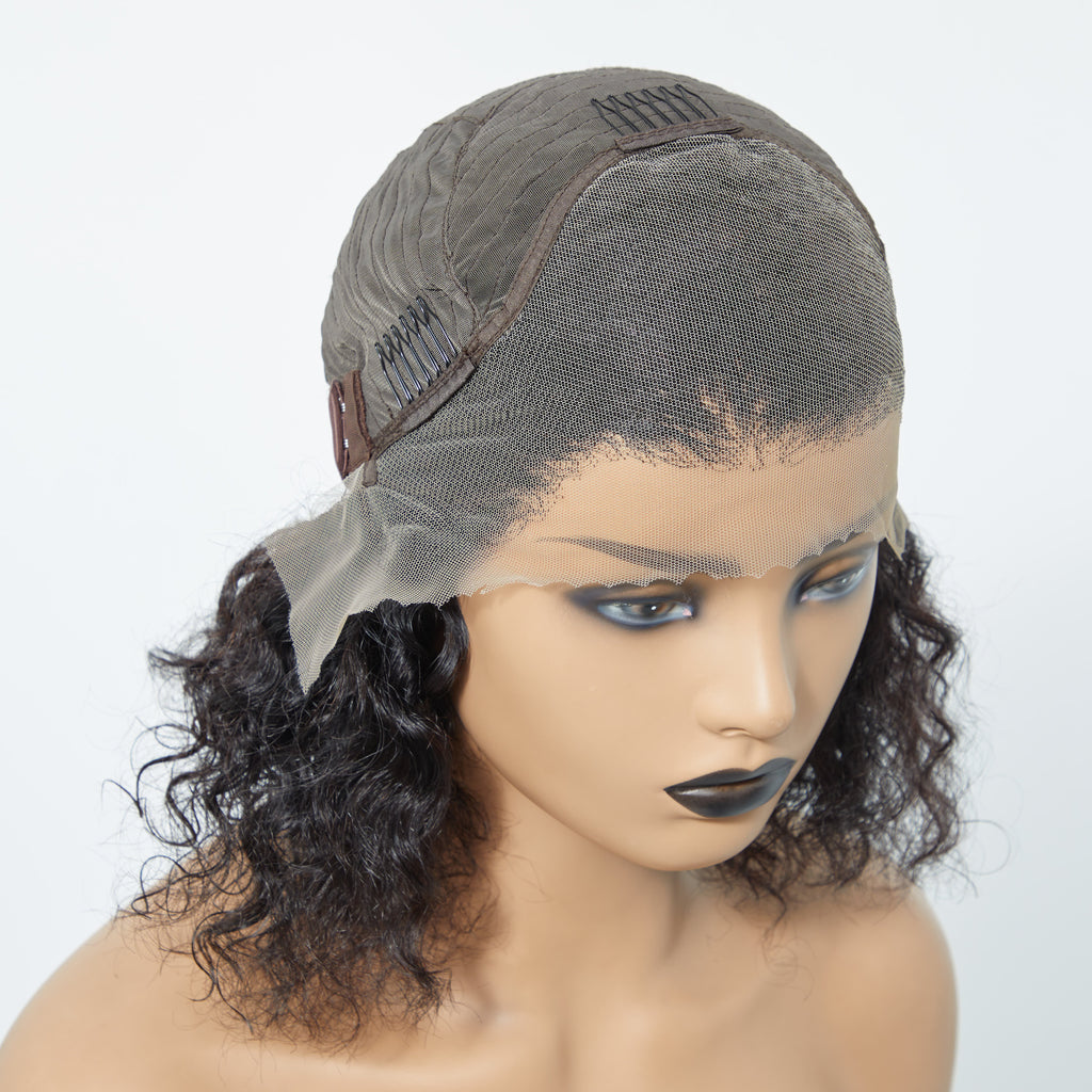 Human Hair 13x4 Lace Frontal Bob Wig Water Wave