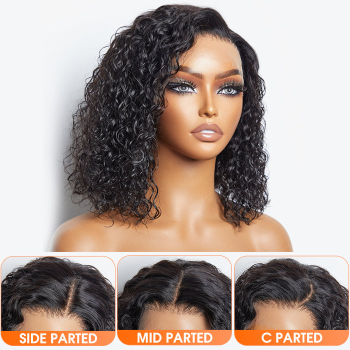 Human Hair 13x4 Lace Frontal Bob Wig Water Wave