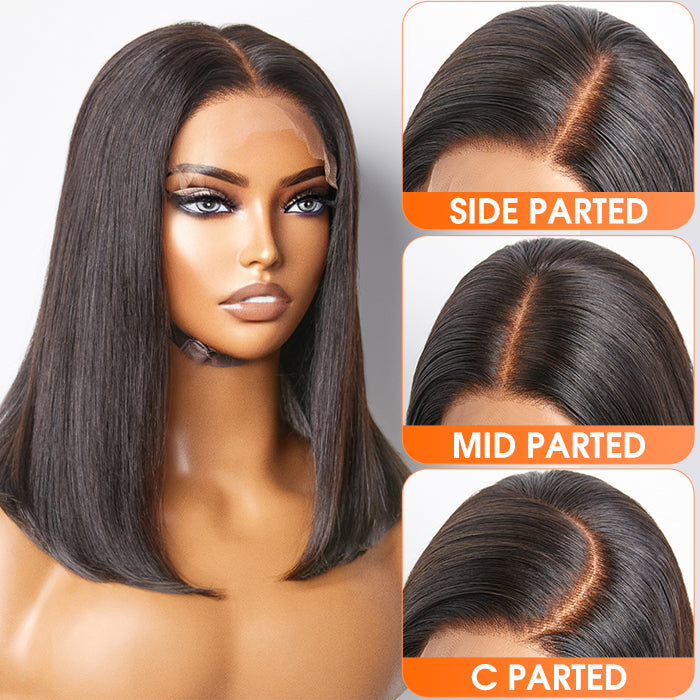 Human Hair 5x5 Glueless Lace Closure Bob Wig Straight