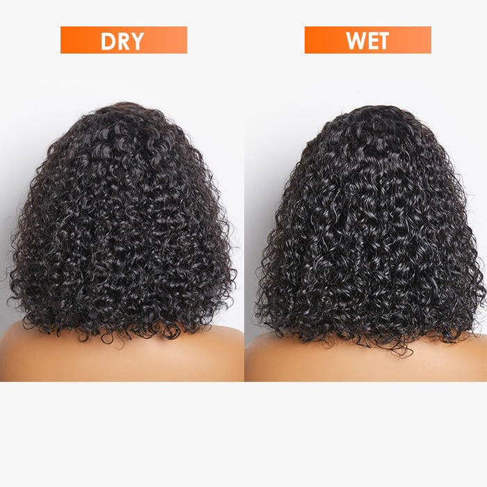 Human Hair 13x4 Lace Frontal Bob Wig Curly 10"