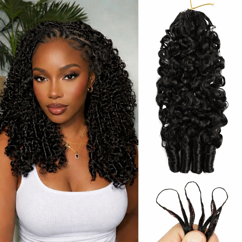 Human Hair Crochet Braids Burmese Curly Knotless