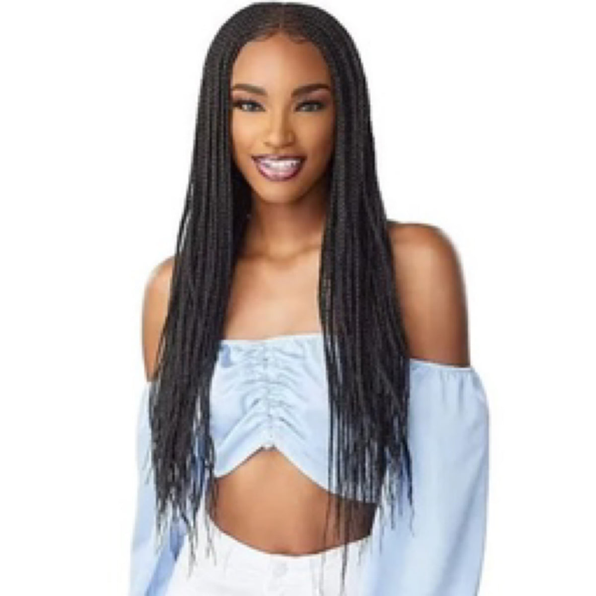 Sensationnel Cloud 9 Center Part Feed In 28 inch braided lace wig