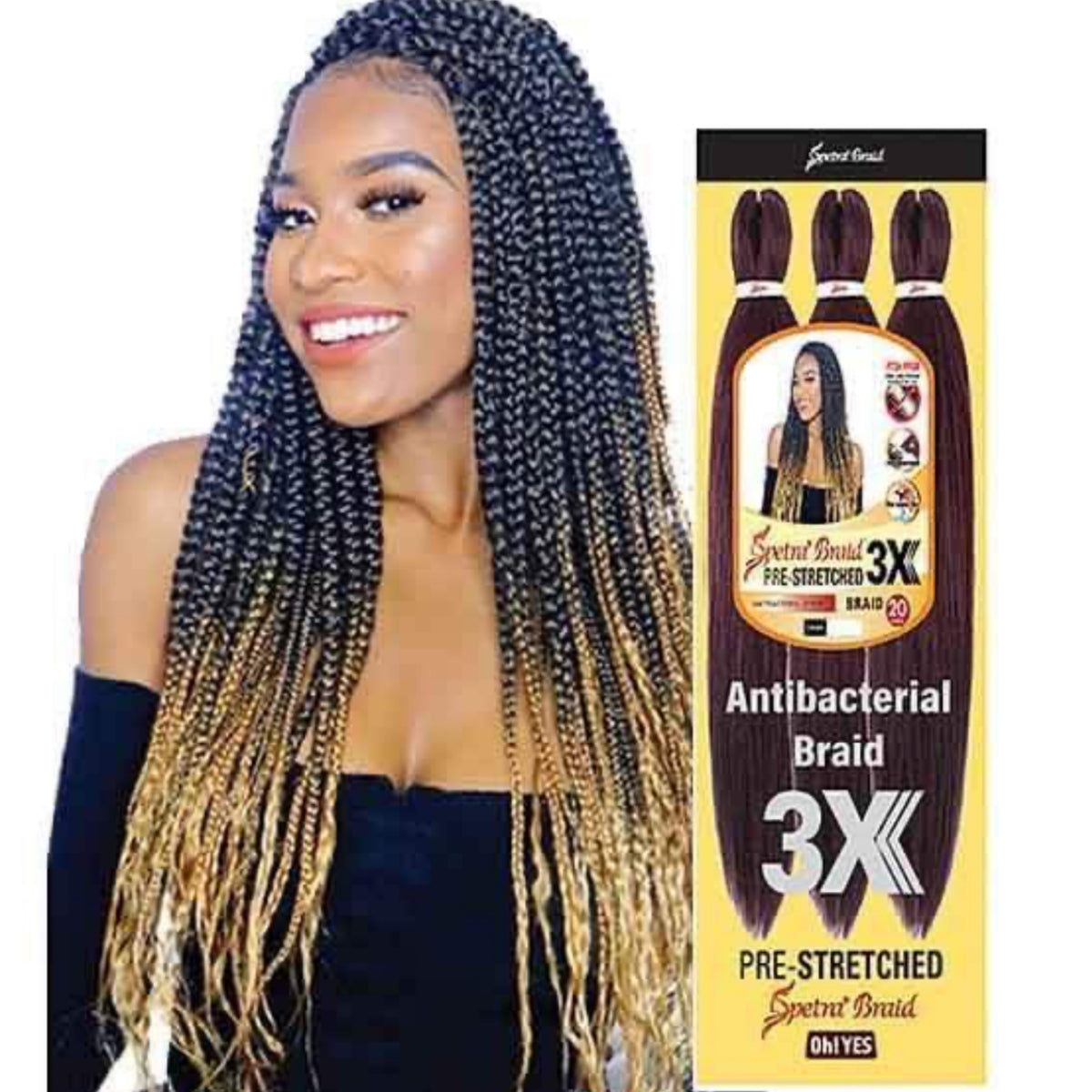 3x Spectra Braid Hair 26"